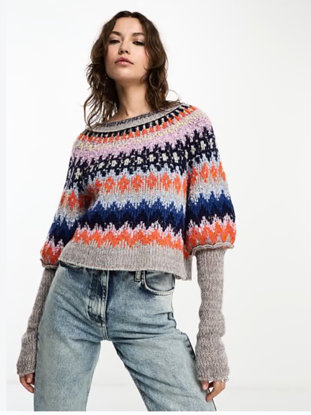 Free People soft fairisle print sweater